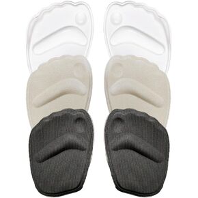 Metatarsal Pads Women, Ball of Foot Cushions for Women, Non Slip High Heel Comfort Pads, All Day Foot Pain Relief Gel Shoe Inserts for Women 3-Pair (Clear)