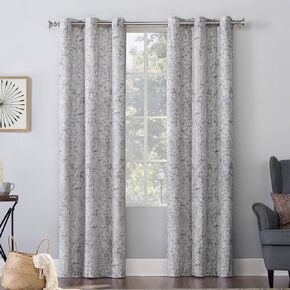 No. 918 Kenji Medallion Draft Shield Fleece Insulated Energy Efficient Grommet Curtain Panel, 40" x 63", Gray