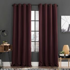 زوج ستائر Sun Zero Soho مكون من قطعتين لتوفير الطاقة وتقليل الضوضاء، مقاس 137 سم × 96 سم، أحمر ميرلوت in Kuwait