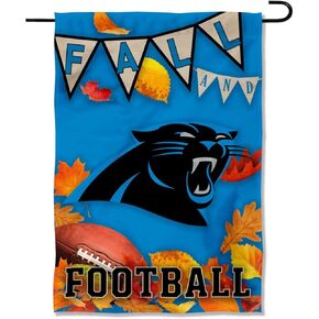WinCraft Carolina Panthers Fall Leaves Decorative Football Garden Flag Double Sided Banner