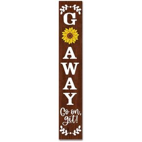KPSheng Vertical Go Away On Git Sign, Farmhouse Wood Sign Plank Wall Decor Modern Farmhouse, 8''x48'' Hanging Plaque Sign,(KPS526-1008CB)