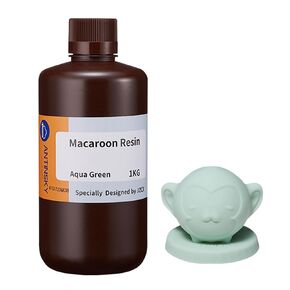 Macaroon Resin for UV Curing 405nm Photopolymer LCD DLP 3D Printing Resin High Precision Low Shrinkage Excellent Fluidity Fast Print Low Odor High Hardness 1KG Aqua Green