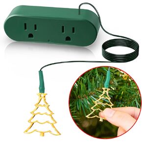 Enhon Patent Pending ON/Off Touch Control Ornament for Christmas Tree Lights, Electrical Outlet with Christmas Tree Ornament, Touch Control Switch Controller for Christmas Light, 120V 10A 1200W
