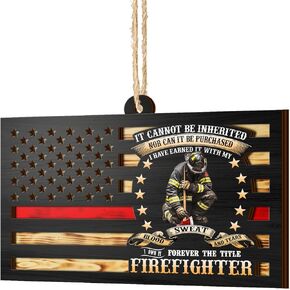 V VIBEPY All Over Printed Firefighter Ornaments, Firefighter Christmas Ornaments for Christmas Tree, 3.2"x3.5" 2 Layer Ornaments, Christmas Decor, Gift for Firefighter