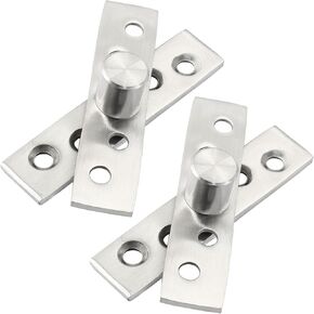 2pcs Center Pivot Hinge, Heavy Duty Pivot Hinge, 360 Rotating Hidden Door Hinges, Stainless Steel Hinges Up Down Shaft with Fixing Screws (100mm X 25mm)