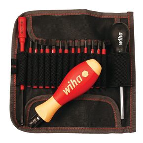 Wiha 28792 مجموعة أدوات التحكم في عزم الدوران المعزولة المكونة من 16 قطعة ومجموعة شفرات Slimline