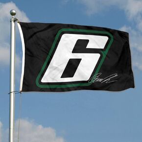 Autographed Checkered Racing Flag Brad Keselowski #6 Flag Banner 3x5Feet for Car Fans with Brass Grommets