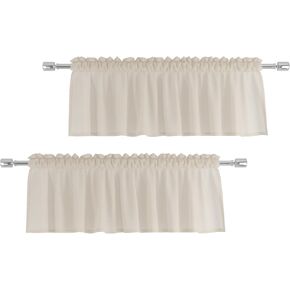 Dark Grey Valances Sheer Valences 18 inch Curtains Living Room Window Curtain Bedroom Kitchen Small Short Mini Curtain Panels Topper Rod Pocket 4 Pieces 52"x18"