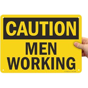 SmartSign "Caution - Men Working" Sign | 10" x 14" Aluminum