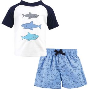 Hudson Baby Unisex Baby Swim Rashguard Set, Space, 4T