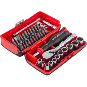 CRAFTSMAN V-SERIES Socket Set, Shallow MM, 1/4 Inch Drive, 38 Piece (CMMT45751V)