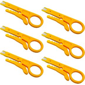6 Pcs Mini Wire Stripper Tool, Small Wire Strippers, Mini Cable Stripper, Network Cable Cutter, Punch Down Tool, Network Wire Stripper, for RJ45/Cat5/Cat6 Data Lines Telephone Computer UTP Cable