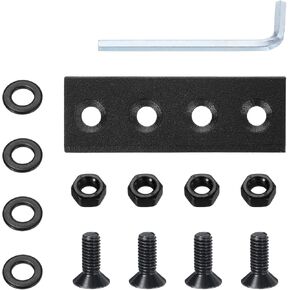 uxcell Barn Door Hardware Track Connector Sliding Barn Door Splicing Plate Fastener for Sliding Barn Door Track, TV Wall Hanger, Closet Door, Black