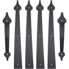 WINSOON Magnetic Decorative Garage Door Carriage Accents Hardware Kit, 1 Set of House Garage Faux Hinges & Handles, Screw in, Curb Appeal Decor, Black