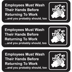 "Employees Must Wash Their Hands Before Returning to Work and You Probably Should Too" Bathroom Stickers, Restroom Safety Sign, Funny Wash Hands Before Returning to Work Restroom Signs for Offices,
