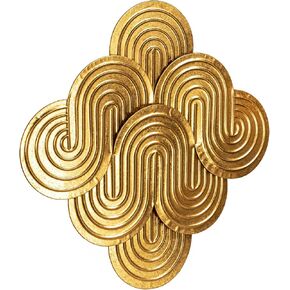 Creative Co-Op Decorative Waves Metal Wall Art, Gold