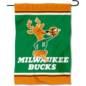 WinCraft Milwaukee Bucks Vintage Throwback Retro Double Sided Garden Flag