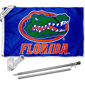 College Flags & Banners Co. Florida Gators Blue Flag with Pole and Bracket Kit