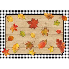 Iconikal 2-Sided Black Gingham Reversible Disposable Paper Place Mats, 14 x 10-inches, White Buffalo Plaid, 22-Count