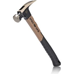 Spec Ops Tools 20 oz Fiberglass Hammer, 13 Inch, Rip Claw, Shock-Absorbing Grip, 3% Donated to Veterans