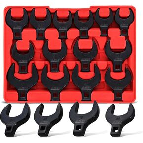 مجموعة مفاتيح ربط قدم ABN Crows مع قضبان تمديد - 14 قطعة من مجموعة مفاتيح ربط خط الفرامل القياسية SAE - مفاتيح ربط نهاية مفتوحة للوظائف التي يصعب الوصول إليها in Kuwait