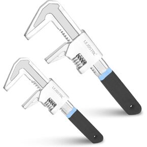 9 & 11" Adjustable Automotive Wrench Set, Wide Jaw Opening up to 3 Inch, Ideal for Versatile Use in Auto, Construction, and Home Repairs