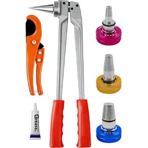 Manual PEX Pipe Expander Tools Kits with 1/2",3/4",1" Expansion Heads suit for Uponor Propex Expansion Meets ASTM F1960 Standard PEX Coupling Fitting Radiant Heat (Expander（1/2“~1"）)