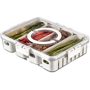 Snack Box Container-Divided Serving Tray with Dishwasher Safe Inner Boxes for Fruit, Veggie