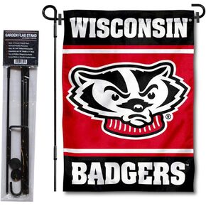 College Flags & Banners Co. Wisconsin Badgers Garden Flag with Stand Holder