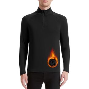 Runhit Men's Quarter Zip Fleece Pullover Thermal Running Shirts Lightweight Sweatshirt Long Sleeve Polo Shirt