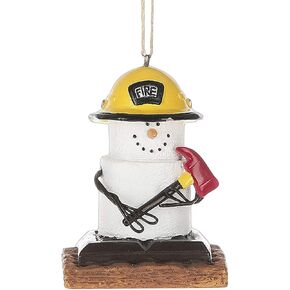 Midwest-CBK S' Glass mores Firefighter Everyday or Christmas Ornament for the Fireman First Responder in Your Life