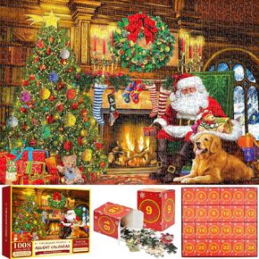 Jigsaw Puzzle Advent Calendar 2024 adult Christmas Gifts for kids, Christmas Puzzle 1000 Pieces for Adult Christmas Advent Calendar Family Puzzle Home Decoration, Grandparents Christmas Gifts for Parents Girls Boys Teens Kids Advent Calendar 2024 Holiday 