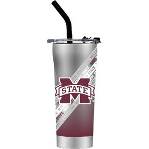 Gametime Sidekicks Mississippi State Stainless Steel Straw Tumbler - Officially Licensed, 18/8 Stainless Steel, Double-walled, Vacuum-insulated - Full Wrap