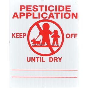 25x Gemplers FL4X5PK Florida State Pesticide Application Signs – Double-Sided Weatherproof Outdoor Screen-Printed Rigid Cardstock Board plus 16" Black Sign Holder – USA Made