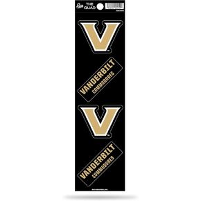 Rico Industries NCAA Vanderbilt Commodores 3" x 12" Quad Decal - (4) Decals