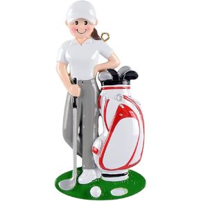 Golf Boy Personalized Christmas Ornament Tree Decoration 2024 - Male Golfer Playing Golf Christmas Ornament - Holding Bag of Clubs Golf Ornament - Personalized Golf Gifts for Dad, Grandpa, Men in Kuwait