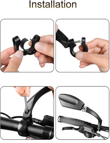 Bike Mirror,Bicycle Mirror for Handlebars,Upgraded Bike Mirror Handlebar Mount,Ajustable and Rotatable Safe Rearview Bicycle Mirror, Fit for Mountain Bikes,City Road Bikes, E-bikes (Left) in Saudi Arabia