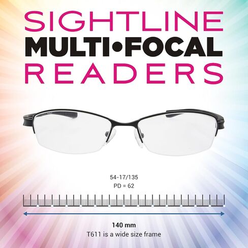 Sightline T611 Progressive Reading Glasses for Women and Men Premium Optical Frame XL Wide Fit in Saudi Arabia