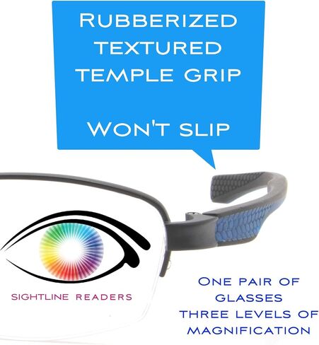 Sightline T611 Progressive Reading Glasses for Women and Men Premium Optical Frame XL Wide Fit in Saudi Arabia