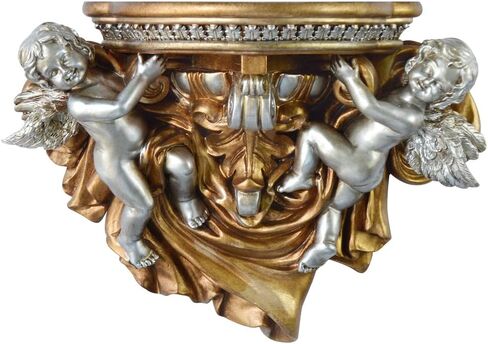 FYWMXIAJG Winged Angels Shelf Cherubs Cupid Wall art Wall Hanging Ornate Sculpture Angel Wall Decor for Collectable Figurines (White with Golden) in Saudi Arabia