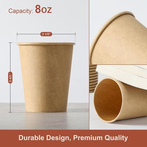 AOZITA 480 Pack 8 oz Paper Coffee Cups, Disposable White Paper Hot/Cold Beverage Drinking Cup for Water, Juice, Coffee, Tea in Saudi Arabia
