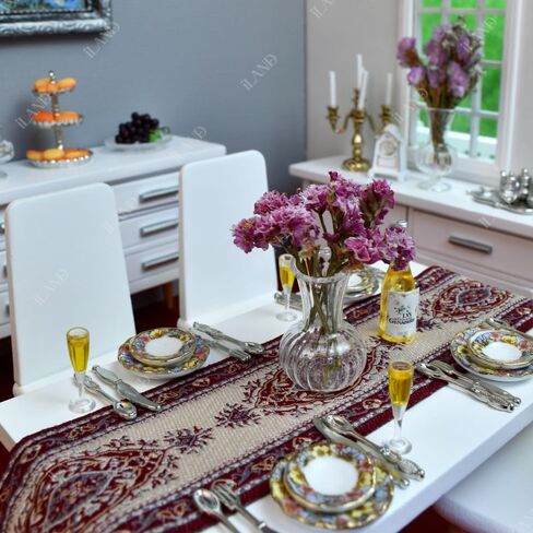 iLAND Miniature Dollhouse Accessories for Dollhouse Furniture Antique, Glass Vases w/ Dried Flowers Set (Elegant 4pcs) in Kuwait