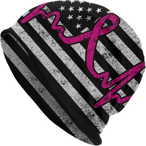 Breast Cancer Beanie Chemo Hat Cancer Headwear Knitted Hats Baggy Slouchy Scarf Cap for Adults Women Men in Saudi Arabia