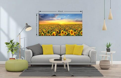 Sunflower Wall Decor Flower Wall Art Sunset Rustic Pictures Painting For Living Room Bedroom Decor Yellow 40"X20" in Saudi Arabia