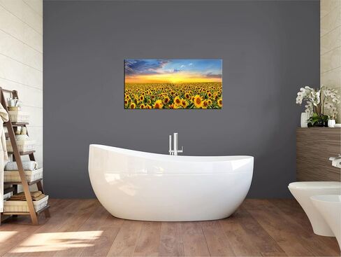 Sunflower Wall Decor Flower Wall Art Sunset Rustic Pictures Painting For Living Room Bedroom Decor Yellow 40"X20" in Saudi Arabia