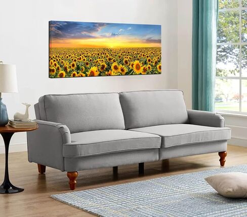 Sunflower Wall Decor Flower Wall Art Sunset Rustic Pictures Painting For Living Room Bedroom Decor Yellow 40"X20" in Saudi Arabia