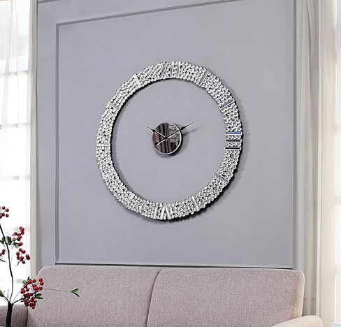 ساعة حائط كاتشينا من ACME Furniture، مرآة وأحجار كريمة صناعية in Kuwait