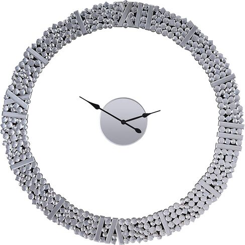 ساعة حائط كاتشينا من ACME Furniture، مرآة وأحجار كريمة صناعية in Kuwait