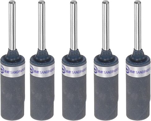 HARFINGTON 5pcs Abrasive Sandpaper Rolls 1500 Grit 3mm Shank Sanding Drums Sleeves Cylinder Grinding Head for Woodworking Glass Metal Polishing in Saudi Arabia