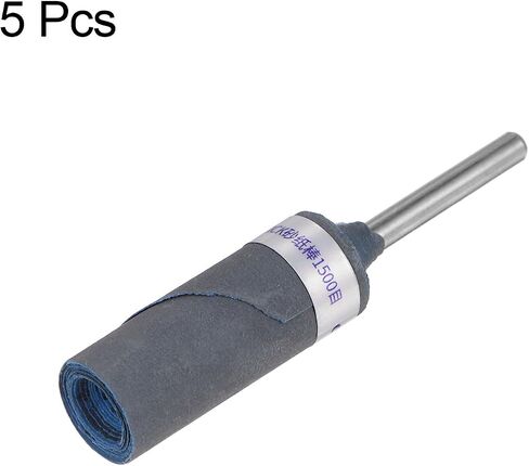 HARFINGTON 5pcs Abrasive Sandpaper Rolls 1500 Grit 3mm Shank Sanding Drums Sleeves Cylinder Grinding Head for Woodworking Glass Metal Polishing in Saudi Arabia
